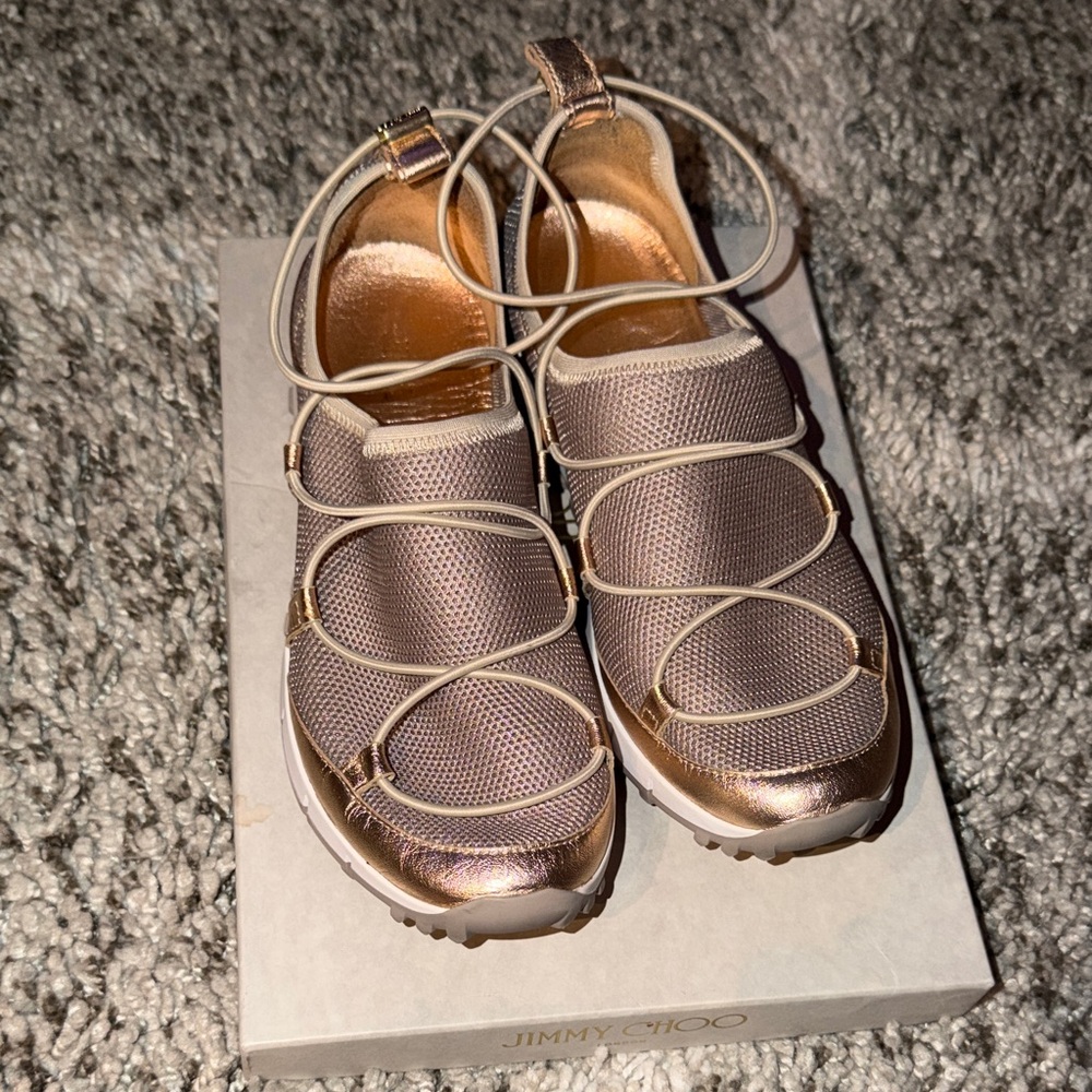 Jimmy Choo Andrea Women's rose gold white Sneakers 37.5